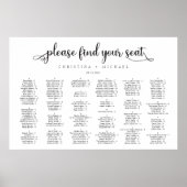Poster Trouvez votre siège noir mariage carte (Devant)