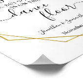 Poster Trouvez votre siège réception de mariage vert or (Coin)