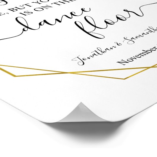 Poster Trouvez votre siège réception de mariage vert or (Coin)