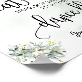 Poster Trouvez votre siège réception eucalyptus signe (Coin)