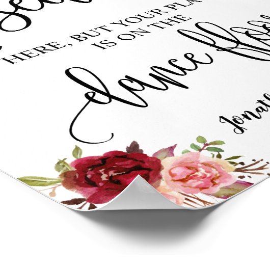 Poster Trouvez votre siège signe mariage réception marsal (Coin)