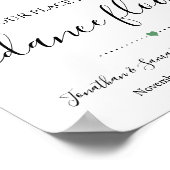 Poster Trouvez votre siège Signet Mariage Réception Lémon (Coin)