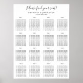 Poster Trouvez votre siège simple script mariage (Devant)