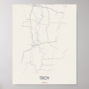 Poster Troy, carte postale de la rue Vermont –