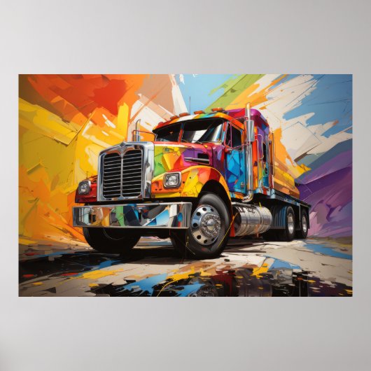 Poster Truck Action Sport Peinture Art Décor Abstrait (Devant)