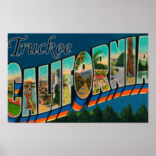 Poster Truckee, Californie - Scènes à grandes lettres