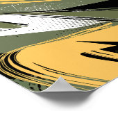 Poster Trucs Abstraits avec vert olive et jaune (Coin)