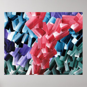 Poster Trucs Abstraits en gras en rouge et bleu