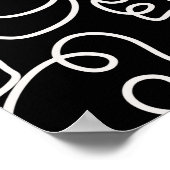 Poster Trucs De Brosse Abstrait Noir Et Blanc (Coin)