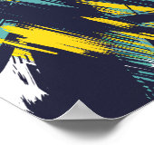 Poster Trucs de brosse Abstraits dynamiques (Coin)