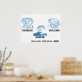 Poster Trudeau Harper Mulcair Élection du Canada 2015 (Cuisine)