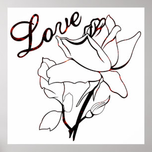 Poster True Love Heart Roses Valentine's Day Sweetest