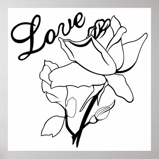 Poster True Love Heart Roses Valentine's Day Sweetest (Devant)