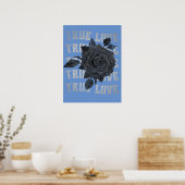Poster True Love Rose Romantique Saint Valentin B&W (Cuisine)