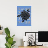 Poster True Love Rose Romantique Saint Valentin B&W (Bureau à domicile)