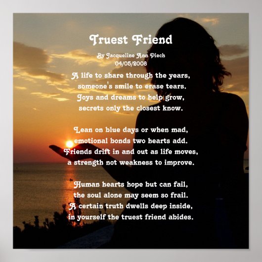 Poster Truest Friend Poetry (Devant)