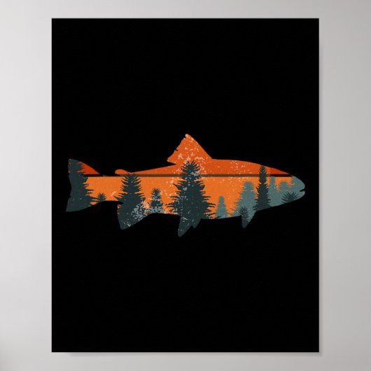 Poster Truite Volant Pêche Nature Pêche Extérieure Pêcheu (Devant)