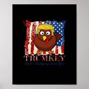 Poster Trumkey drôle Rendre grand Thanksgiving