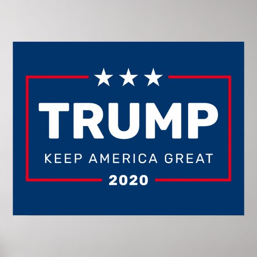 Poster Trump 2020 Keep America Great - moderne bleu rouge (Devant)