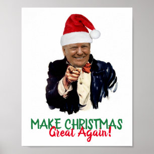Poster Trump 2020 Noël Fêtes MAGA