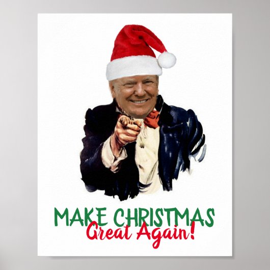 Poster Trump 2020 Noël Fêtes MAGA (Devant)