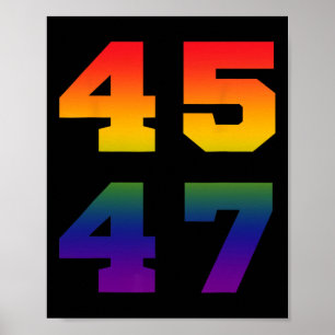Poster Trump 2024 45 47 Lgbt Pride drapeau Arc-en-ciel 45