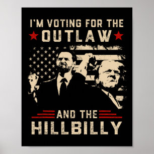 Poster Trump 2024 Drapeau hors-la-loi Hillbilly J.d.vance