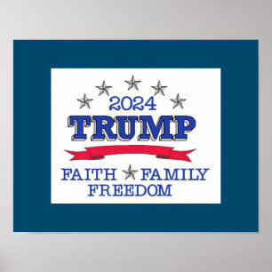 Poster Trump 2024 Foi Liberté familiale