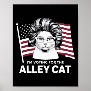 Poster Trump 2024 Je vote pour le républicain chat de rue