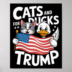 Poster Trump 2024 Les Chatons Et Les Canards Soutiennent