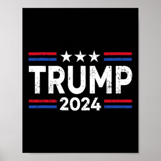 Poster Trump 2024 Redonner à l'Amérique le drapeau améric (Devant)