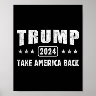 Poster Trump 2024 Reprendre l'Amérique 4 juillet Hommes F