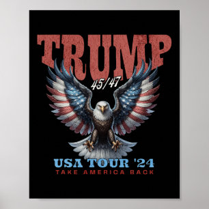 Poster Trump 2024 Reprendre l'Amérique Vintage Retro Conc