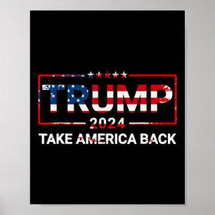 Poster Trump 2024 Reprenez l'Amérique Drapeau américain 4