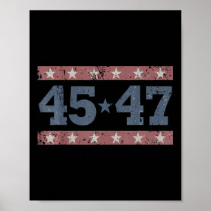 Poster Trump 2024 Vintage 45 47 Chemise Drapeau Américain