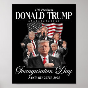 Poster Trump 2025 47e Président Inauguration des États-Un