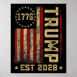 Poster Trump 2028 Vote Donald Trump America Drapeau améri