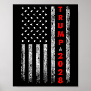 Poster Trump 2028 Vote Donald Trump America Drapeau améri