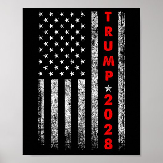 Poster Trump 2028 Vote Donald Trump America Drapeau améri (Devant)