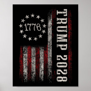 Poster Trump 2028 Vote Donald Trump America Drapeau améri