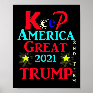 Poster Trump 2e mandat garde l'Amérique Grande'