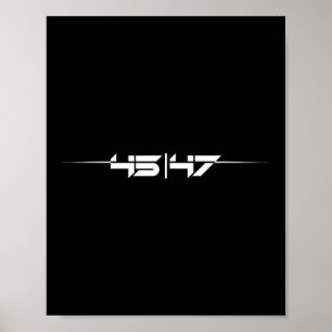 Poster Trump 45 47 Trump rétro futuriste