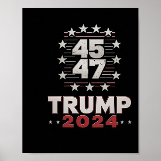 Poster Trump 45 47 Vous avez encore manqué Trump 2024 Dra (Devant)