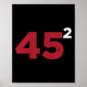 Poster Trump 45 au carré deux mandats cadeau de réélectio