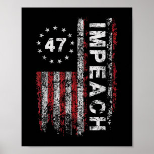 Poster Trump 47 Trump 47e président américain Drapeau
