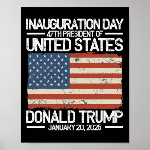 Poster Trump 47e Journée d'investiture du président améri