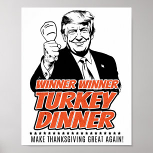 Poster Trump 47ème Président Thanksgiving Winner Turkey D