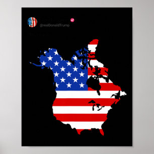 Poster Trump 51 États D'Amérique Canada États-Unis Drapea