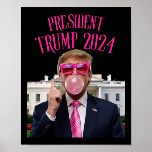 Poster Trump a gagné 2025 Président Trump soufflant du ch