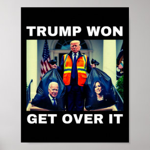 Poster Trump a gagné, acceptez-le Tee Mega a gagné électi